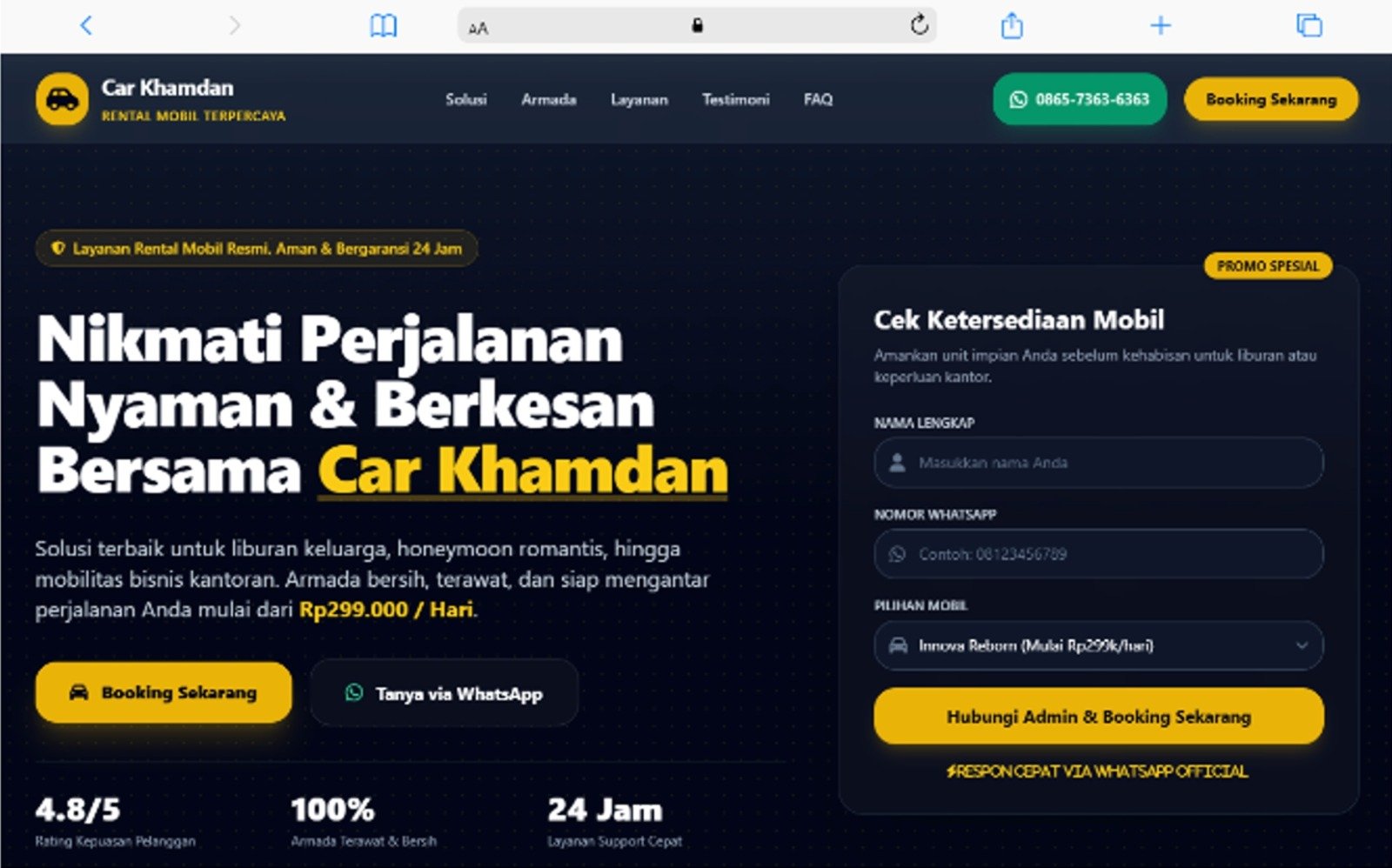 Landing page SaaS startup